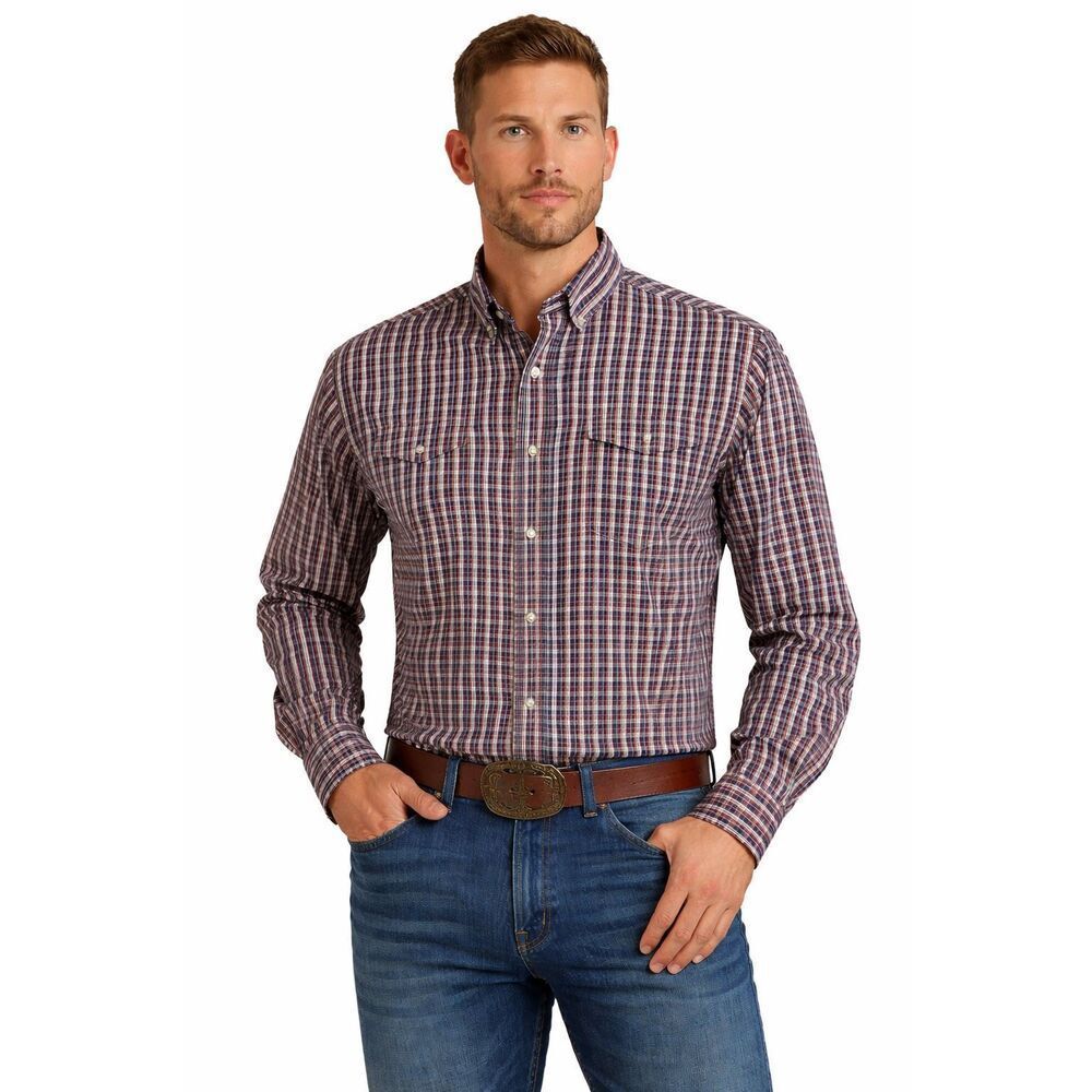 Cody James Plaid Button Down Shirt XLT Men’s Western Pearl‎ Snap Long Sleeve